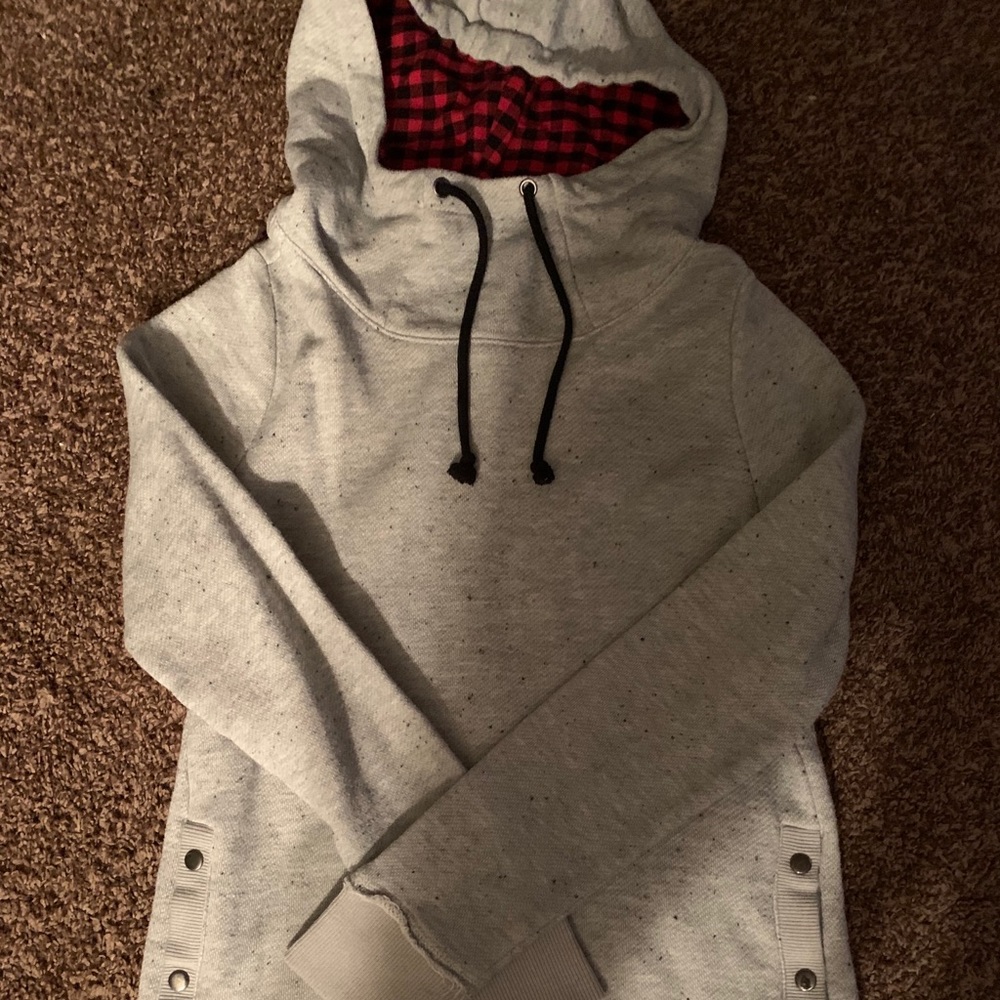 Plaid button up sweatshirt